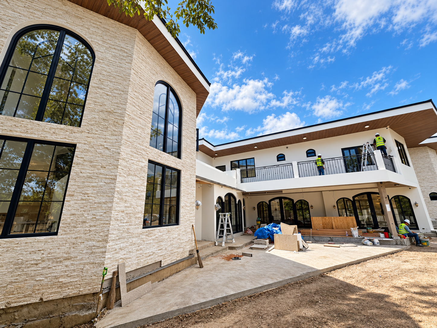 OTEC Laguna residential aluminum and arched glass installation