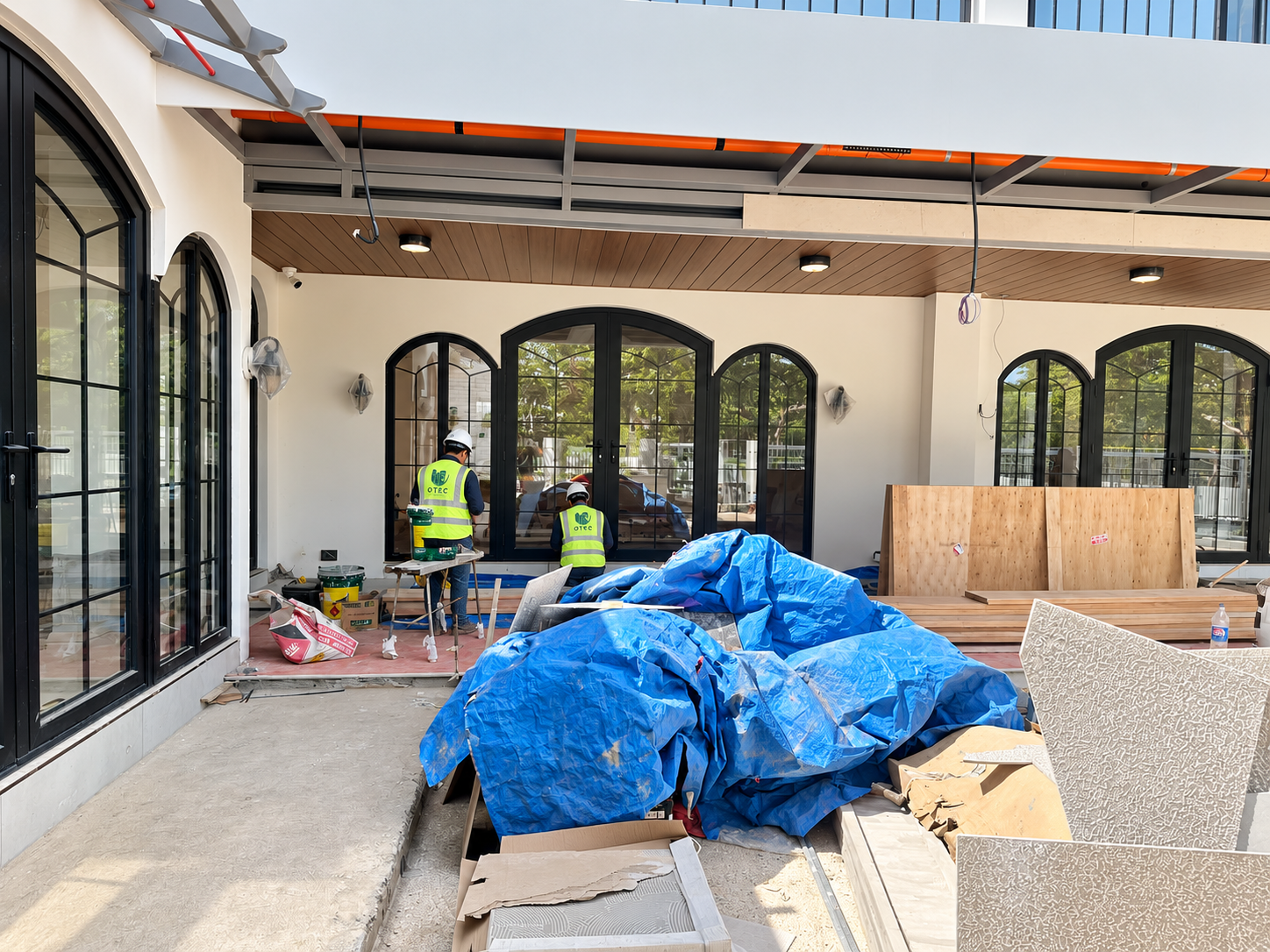 OTEC team conducting aluminum and glass works in Laguna